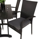 Denver Café Table 120*70 - Black Alu / Black Aintwood + křeslo Anna (stohovatelné)