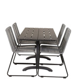 Denver Café Table 120*70 - Black Alu / Black Aintwood+Lindos Jídelní židle - Blac