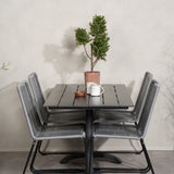 Denver Café Table 120*70 - Black Alu / Black Aintwood+Lindos Jídelní židle - Blac