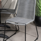 Denver Café Table 120*70 - Black Alu / Black Aintwood+Lindos Jídelní židle - Blac