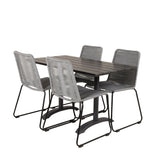 Denver Café Table 120*70 - Black Alu / Black Aintwood+Lindos Jídelní židle - Blac