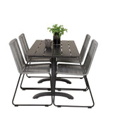 Denver Café Table 120*70 - Black Alu / Black Aintwood+Lindos Jídelní židle - Blac