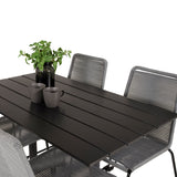 Denver Café Table 120*70 - Black Alu / Black Aintwood+Lindos Jídelní židle - Blac