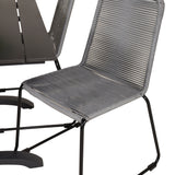 Denver Café Table 120*70 - Black Alu / Black Aintwood+Lindos Jídelní židle - Blac