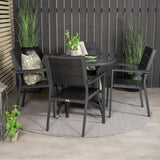 Jídelní stůl Volta - Černý - ø90+Levels židle (stohovatelné) - Černá Alu / Black Ai