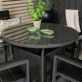 Jídelní stůl Volta - Černý - ø90+Levels židle (stohovatelné) - Černá Alu / Black Ai