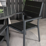 Jídelní stůl Volta - Černý - ø90+Levels židle (stohovatelné) - Černá Alu / Black Ai