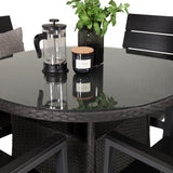 Jídelní stůl Volta - Černý - ø90+Levels židle (stohovatelné) - Černá Alu / Black Ai