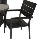 Jídelní stůl Volta - Černý - ø90+Levels židle (stohovatelné) - Černá Alu / Black Ai