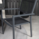 Stůl Volta ø 90 – černá/sklo – stohovací židle Copacabana – černá/černá 4