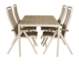 Jídelní stůl Break - Bílá Alu / Šedá Aintwood - 150*90+Albany Chair 5:pos - Whi