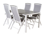 Jídelní stůl Break - Bílá Alu / Šedá Aintwood - 150*90+Albany Chair 5:pos - Whi