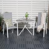 Parma cafébord ø90 - Bílá Alu / Šedá Aintwood+Copacabana Polohovací křeslo (stohovatelné) - Bílá Alu / Šedá Textilene_2