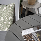 Parma cafébord ø90 - Bílá Alu / Šedá Aintwood+Copacabana Polohovací křeslo (stohovatelné) - Bílá Alu / Šedá Textilene_2