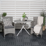 Parma cafébord ø90 - Bílá Alu / šedá Aintwood+Malin křeslo s polštářem - šedá / šedá cushion_2