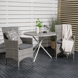 Parma cafébord ø90 - Bílá Alu / šedá Aintwood+Malin křeslo s polštářem - šedá / šedá cushion_2