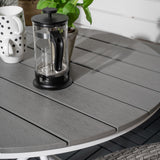 Parma cafébord ø90 - Bílá Alu / šedá Aintwood+Malin křeslo s polštářem - šedá / šedá cushion_2