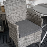 Parma cafébord ø90 - Bílá Alu / šedá Aintwood+Malin křeslo s polštářem - šedá / šedá cushion_2