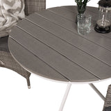 Parma cafébord ø90 - Bílá Alu / šedá Aintwood+Malin křeslo s polštářem - šedá / šedá cushion_2