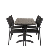 Denver Café Table 120*70 - Černá Alu / Černá Aintwood+Santorini křeslo (stohovatelné) - Černá alu / Černá Textilene_4