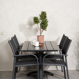 Denver Café Table 120*70 - Černá Alu / Černá Aintwood+Santorini křeslo (stohovatelné) - Černá alu / Černá Textilene_4