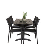 Denver Café Table 120*70 - Černá Alu / Černá Aintwood+Santorini křeslo (stohovatelné) - Černá alu / Černá Textilene_4