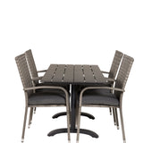 Denver Café Table 120*70 - Black Alu / Black Aintwood+Anna Arm Chair (stohovatelné) - Grey_4