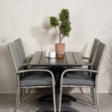 Denver Café Table 120*70 - Black Alu / Black Aintwood+Anna Arm Chair (stohovatelné) - Grey_4