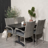 Denver Café Table 120*70 - Black Alu / Black Aintwood+Anna Arm Chair (stohovatelné) - Grey_4