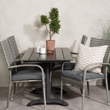 Denver Café Table 120*70 - Black Alu / Black Aintwood+Anna Arm Chair (stohovatelné) - Grey_4