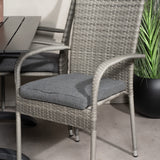 Denver Café Table 120*70 - Black Alu / Black Aintwood+Anna Arm Chair (stohovatelné) - Grey_4