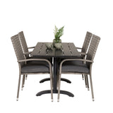 Denver Café Table 120*70 - Black Alu / Black Aintwood+Anna Arm Chair (stohovatelné) - Grey_4