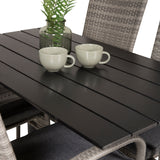 Denver Café Table 120*70 - Black Alu / Black Aintwood+Anna Arm Chair (stohovatelné) - Grey_4
