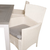 Albany Table - 160/240 - White/Grey - Malin Karmstol med dyna - Vit / grå dyna 4