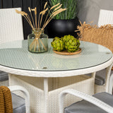 Jídelní stůl Volta - Bílá - ø90+křeslo Anna (stohovatelné) - Bílá_4