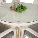 Jídelní stůl Volta - Bílá - ø90+křeslo Anna (stohovatelné) - Bílá_4