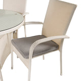 Jídelní stůl Volta - Bílá - ø90+křeslo Anna (stohovatelné) - Bílá_4