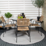 Jídelní stůl Volta - Černá - ø90+Lindos - Křeslo - Black Alu / Latte Rope_4