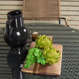 Jídelní stůl Volta - Černá - ø90+Lindos - Křeslo - Black Alu / Latte Rope_4