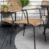 Jídelní stůl Volta - Černá - ø90+Lindos - Křeslo - Black Alu / Latte Rope_4