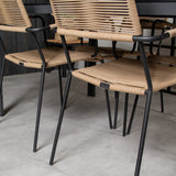 Jídelní stůl Break - 150*90 Black Alu / Black Aintwood +Lindos - Křeslo - Black Alu / Latte Rope_4