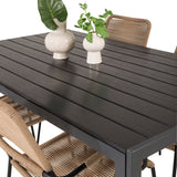 Jídelní stůl Break - 150*90 Black Alu / Black Aintwood +Lindos - Křeslo - Black Alu / Latte Rope_4