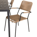 Jídelní stůl Break - 150*90 Black Alu / Black Aintwood +Lindos - Křeslo - Black Alu / Latte Rope_4