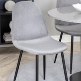 Jídelní stůl Razzia 106 cm - Šedá Terazzo / Jídelní židle Black+Polar - Černé nohy / Světle Šedá Velvet_4