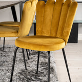 Dipp Jídelní stůl - 180*90cm - Černá dýha / černé nohy s mosazným dipp + Limhamn Light - Židle - Gold Velvet_6