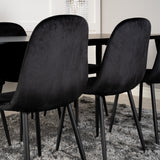 Jídelní stůl Dipp - 180*90cm - Černá dýha / černé nohy s mosazným dippem + Jídelní židle Polar - Černé nohy / Black Velvet_6
