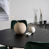 Dipp jídelní stůl - 115 cm - Černá dýha / černé nohy s mosazným dippem + Velvet Lyx Matstol - Matt Mässing / Mossgrön Sammet_4