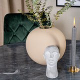 Estelle runt Matbord - Svart / Svart marmor - ø106*H75+Velvet Lyx Matstol - Matt Mässing / Mossgrön Sammet_4
