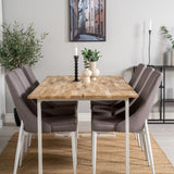 Cirebon Jídelní stůl 200*90cm - Teak / Bílá +Leone 2.0 Polar Grey - Bílé nohy _6