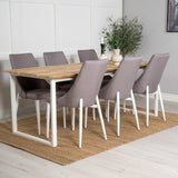 Cirebon Jídelní stůl 200*90cm - Teak / Bílá +Leone 2.0 Polar Grey - Bílé nohy _6